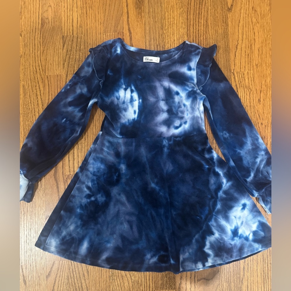 Epic Threads Navy Tie-Dye Kids Dress